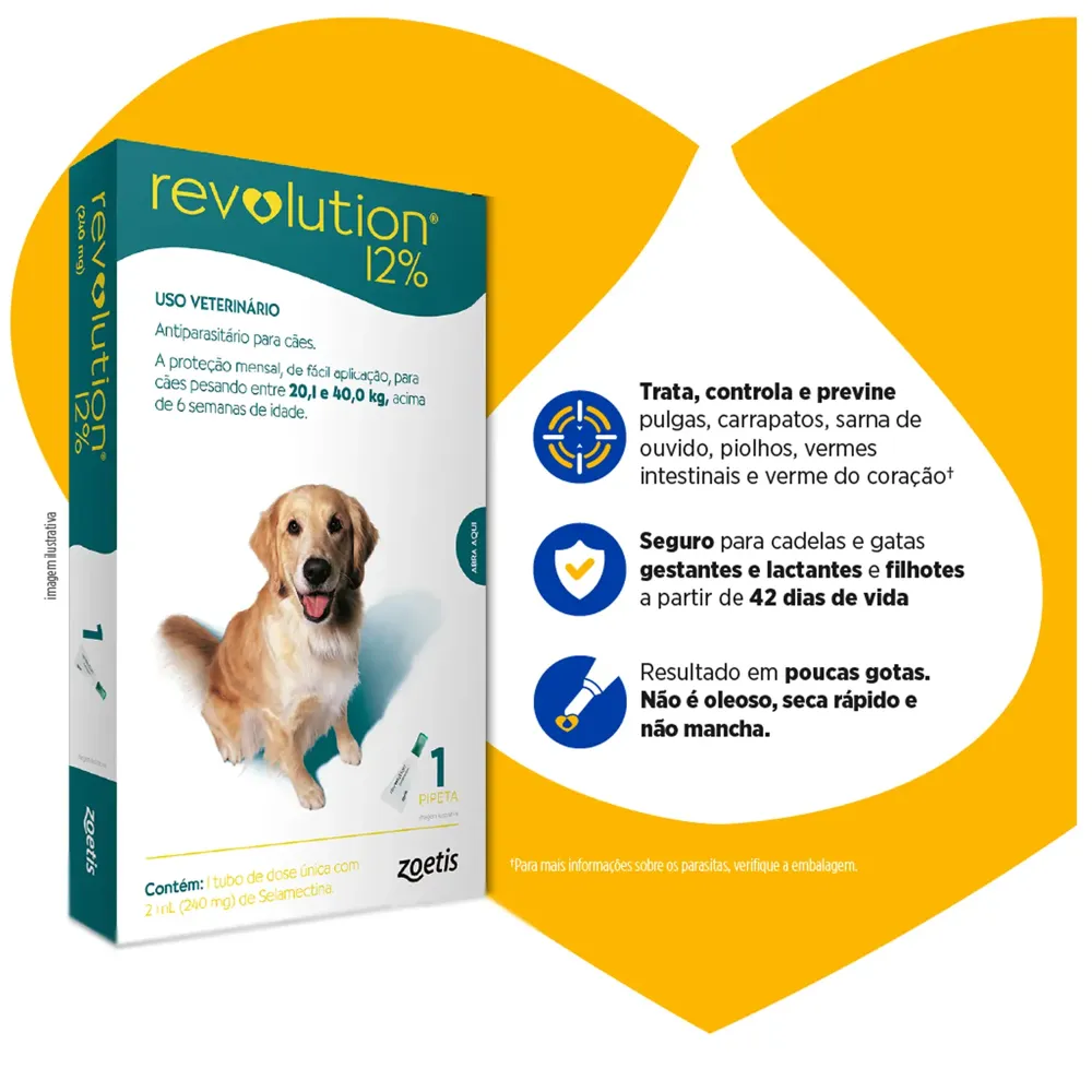 Antipulgas Revolution 12% para Cães de 20,1kg a 40kg — foto 3