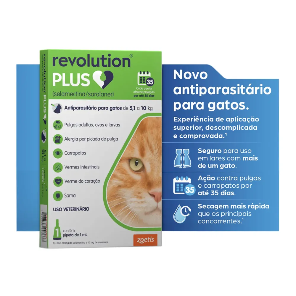 Antipulgas Revolution Plus para Gatos de 5,1 kg a 10 kg — foto 2