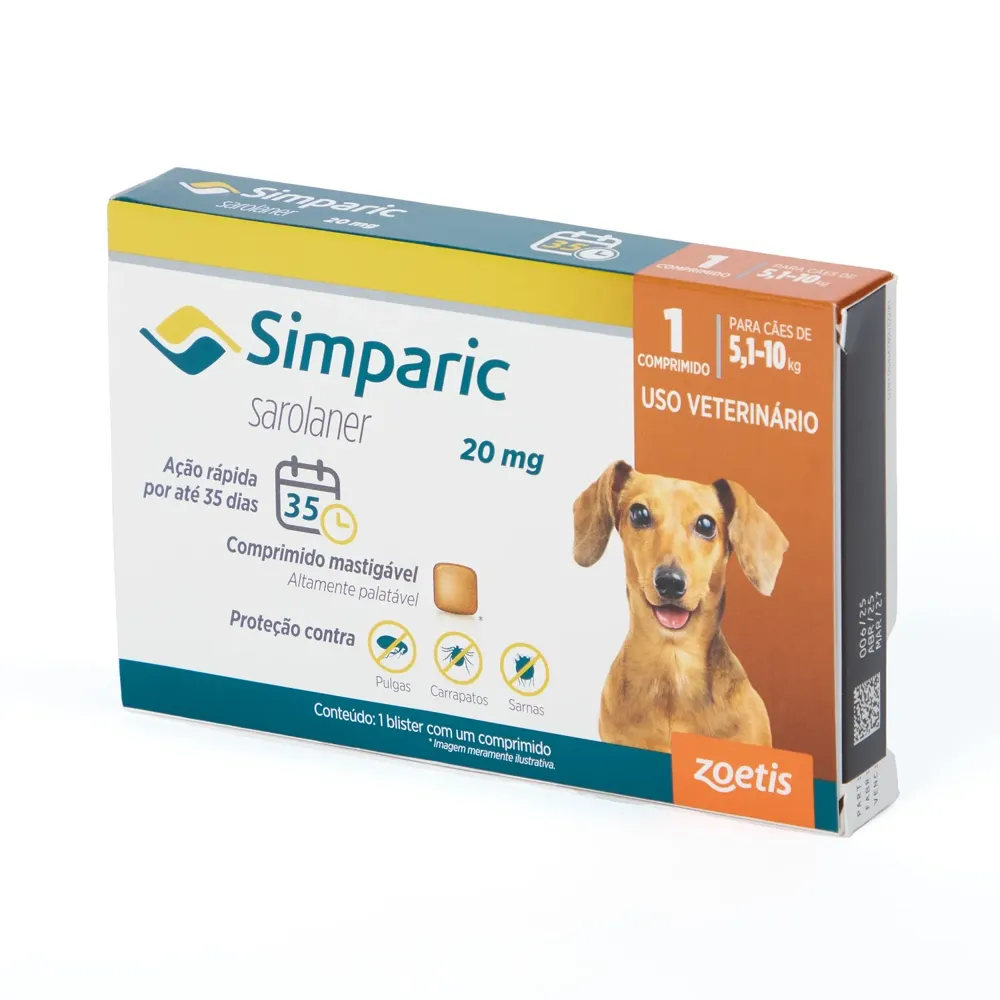 Antipulgas Simparic 20mg para Cães 5 a 10kg — foto 2