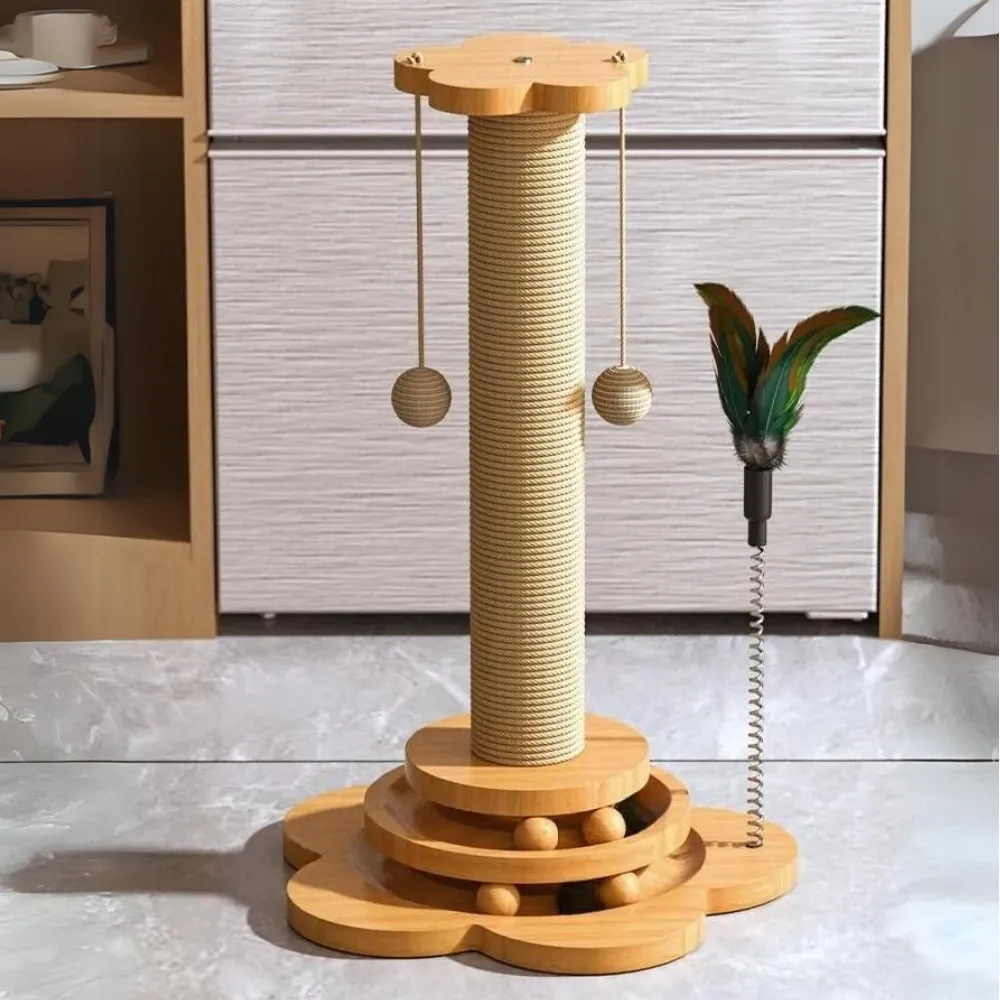 Arranhador de Madeira com Brinquedos para Gatos — foto 2