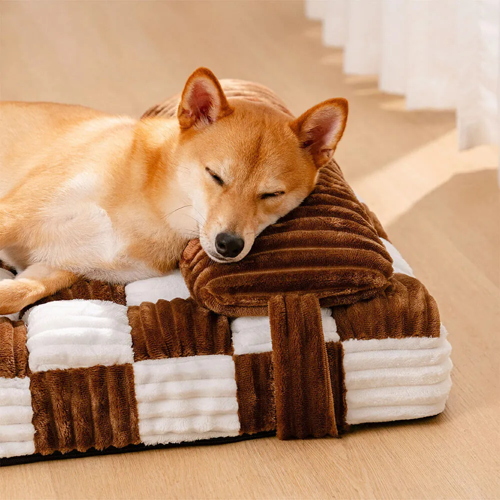 Cama de Cachorro com Apoio Ortopédico de Pelúcia Artesanal com Travesseiro — foto 3