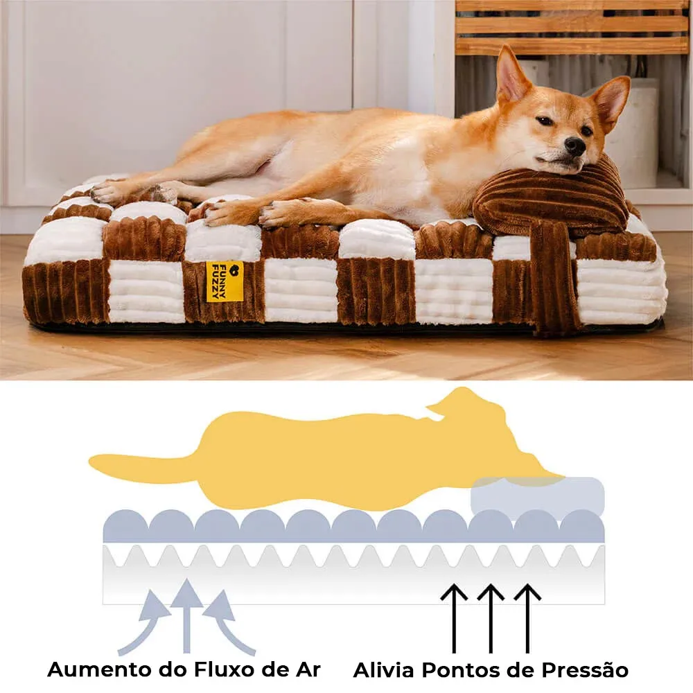 Cama de Cachorro com Apoio Ortopédico de Pelúcia Artesanal com Travesseiro — foto 5