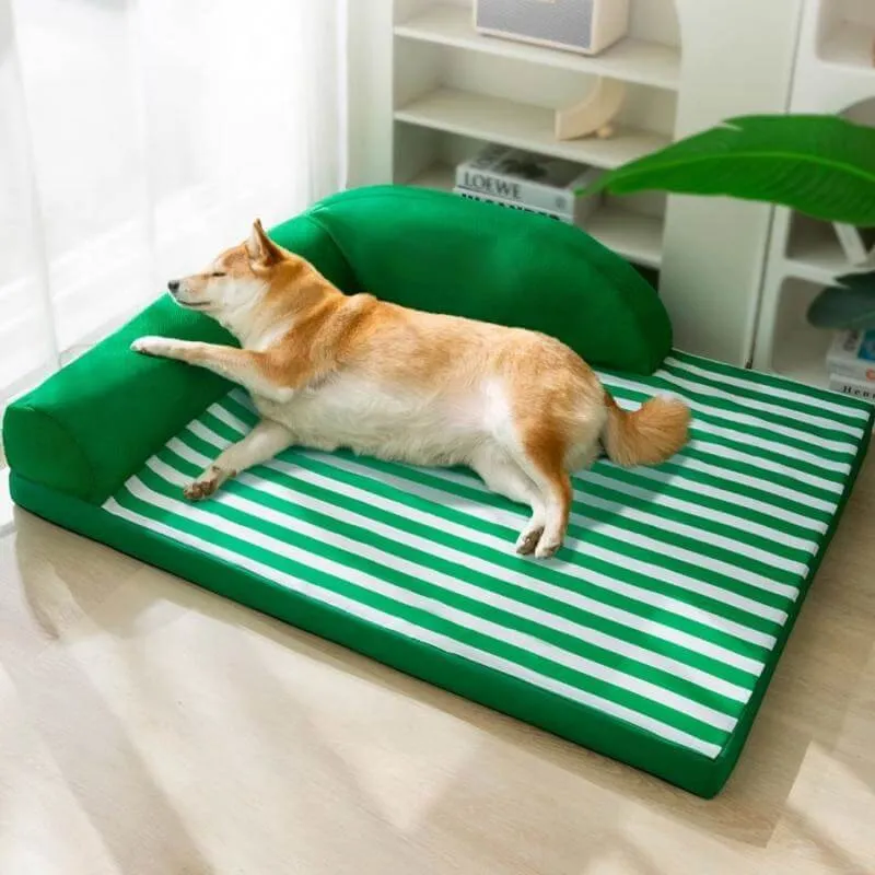Cama Espreguiçadeira Listrada Impermeável Grande Cama Refrigerada para Cachorro — foto 2