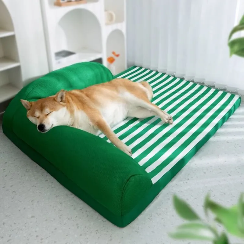 Cama Espreguiçadeira Listrada Impermeável Grande Cama Refrigerada para Cachorro — foto 3