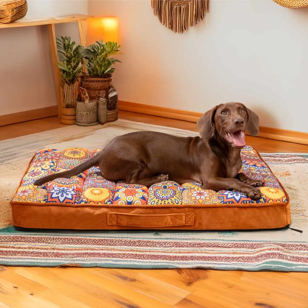Cama ortopédica confortável espessada com apoio total marroquino para cachorro — foto 4