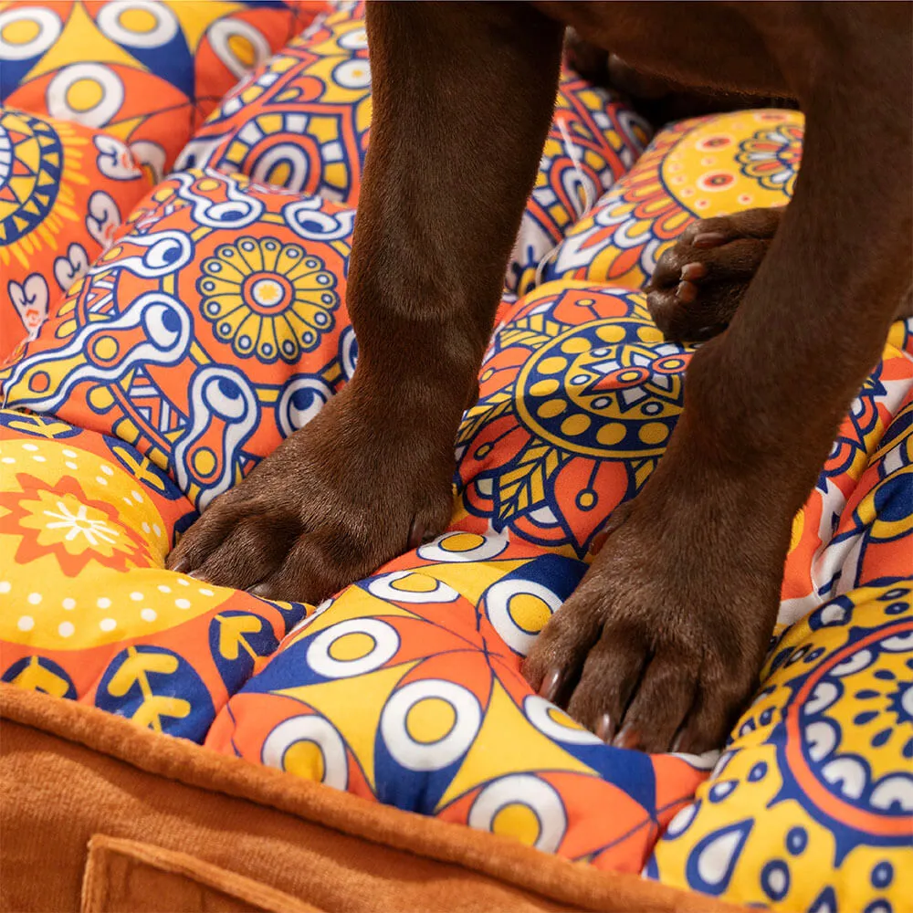 Cama ortopédica confortável espessada com apoio total marroquino para cachorro — foto 5