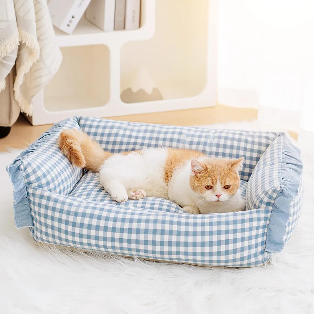 Cama quente destacável para cães e gatos com babados da moda — foto 2