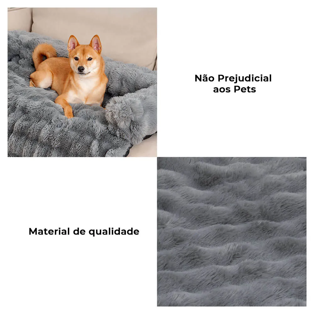 Manta Fofa Calmante e Protetora de Sofá e Cama para Cachorro Pets Fuzzy — foto 4
