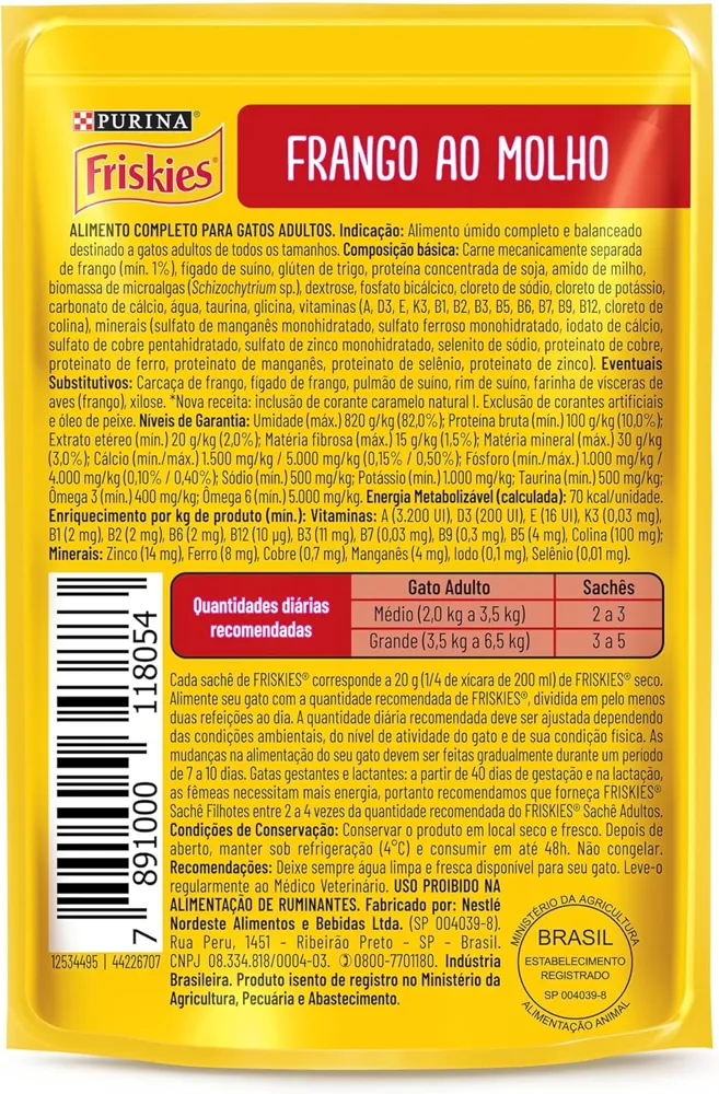 Pack Nestlé Purina Friskies Ração Úmida Para Gatos Adultos Frango Ao Molho - Com 15 Sachês 85g — foto 3