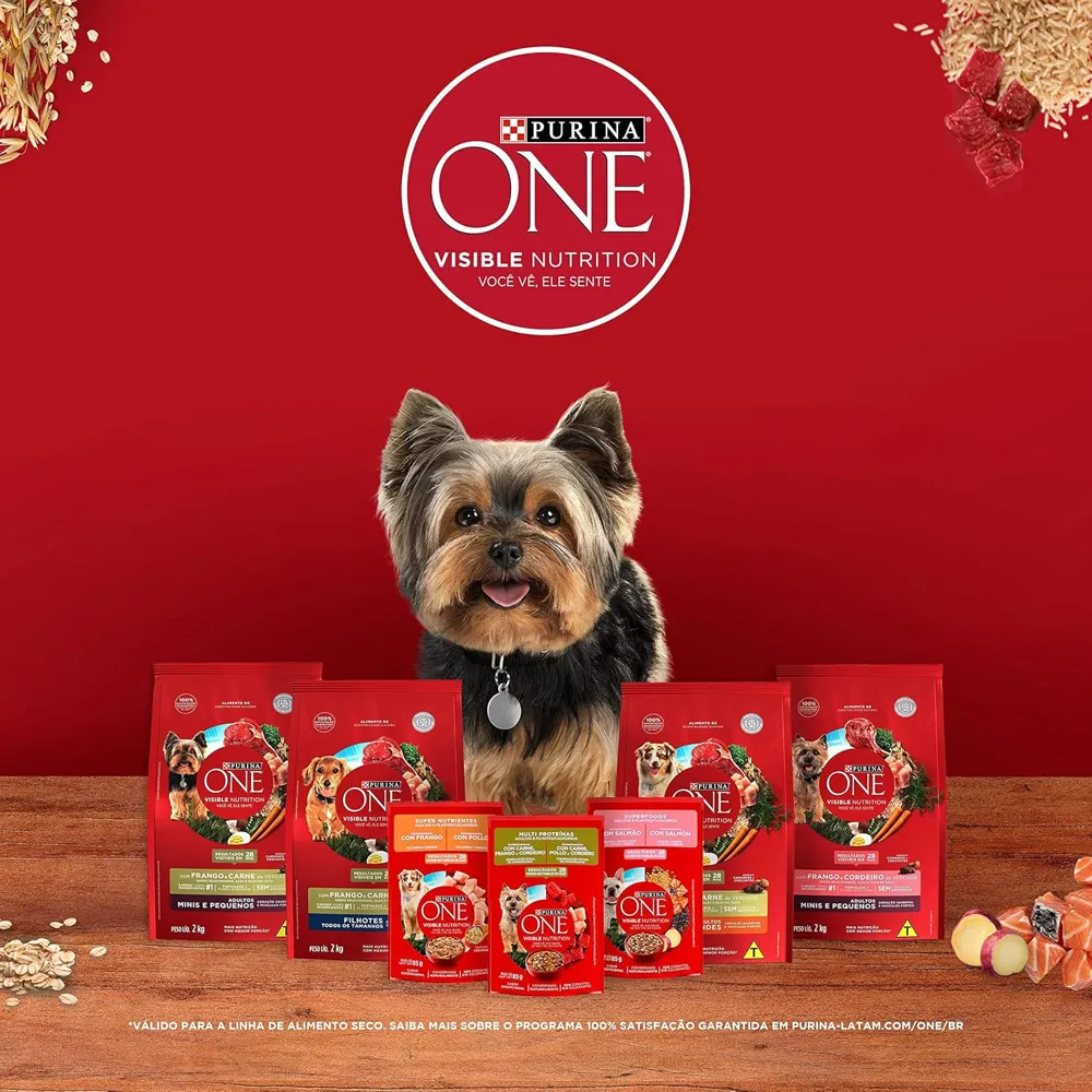 Pack Ração Úmida Purina One Cães Carne, Frango e Cordeiro - Com 15 Sachês 85g — foto 3