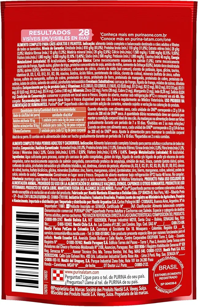 Pack Ração Úmida Purina One Cães Salmão - Com 15 Sachês 85g — foto 3
