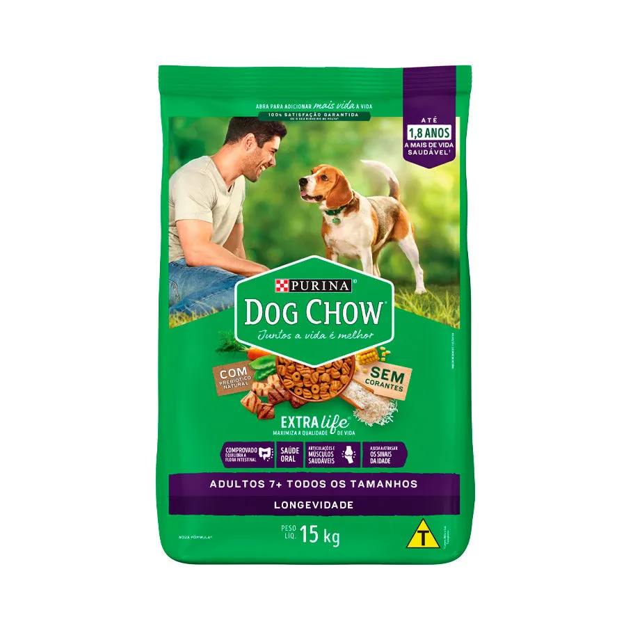 Ração Dog Chow Longevidade para Cães com Mais de 7 anos Sabor Carne, Frango e Arroz — foto 2
