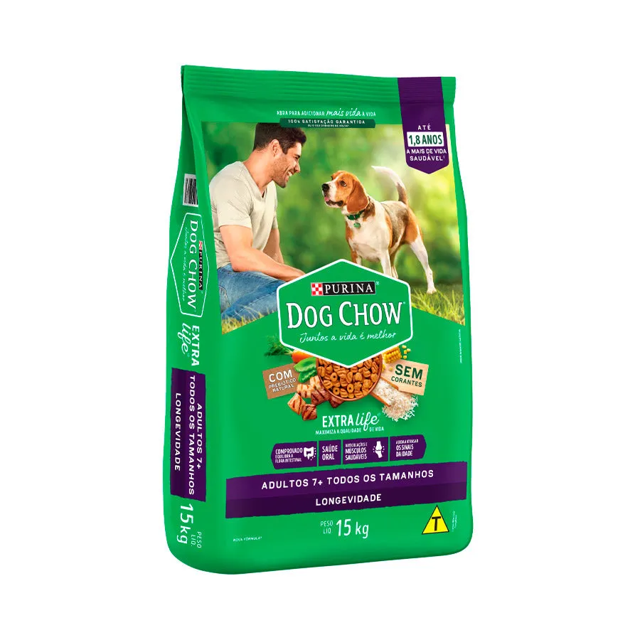 Ração Dog Chow Longevidade para Cães com Mais de 7 anos Sabor Carne, Frango e Arroz — foto 4