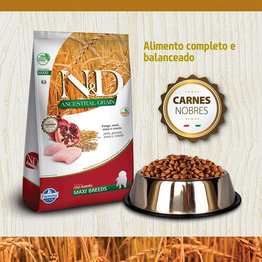 Ração Farmina N&D Ancestral Grain para Cães Filhotes de Raças Grandes Sabor Frango - 10,1kg — foto 5