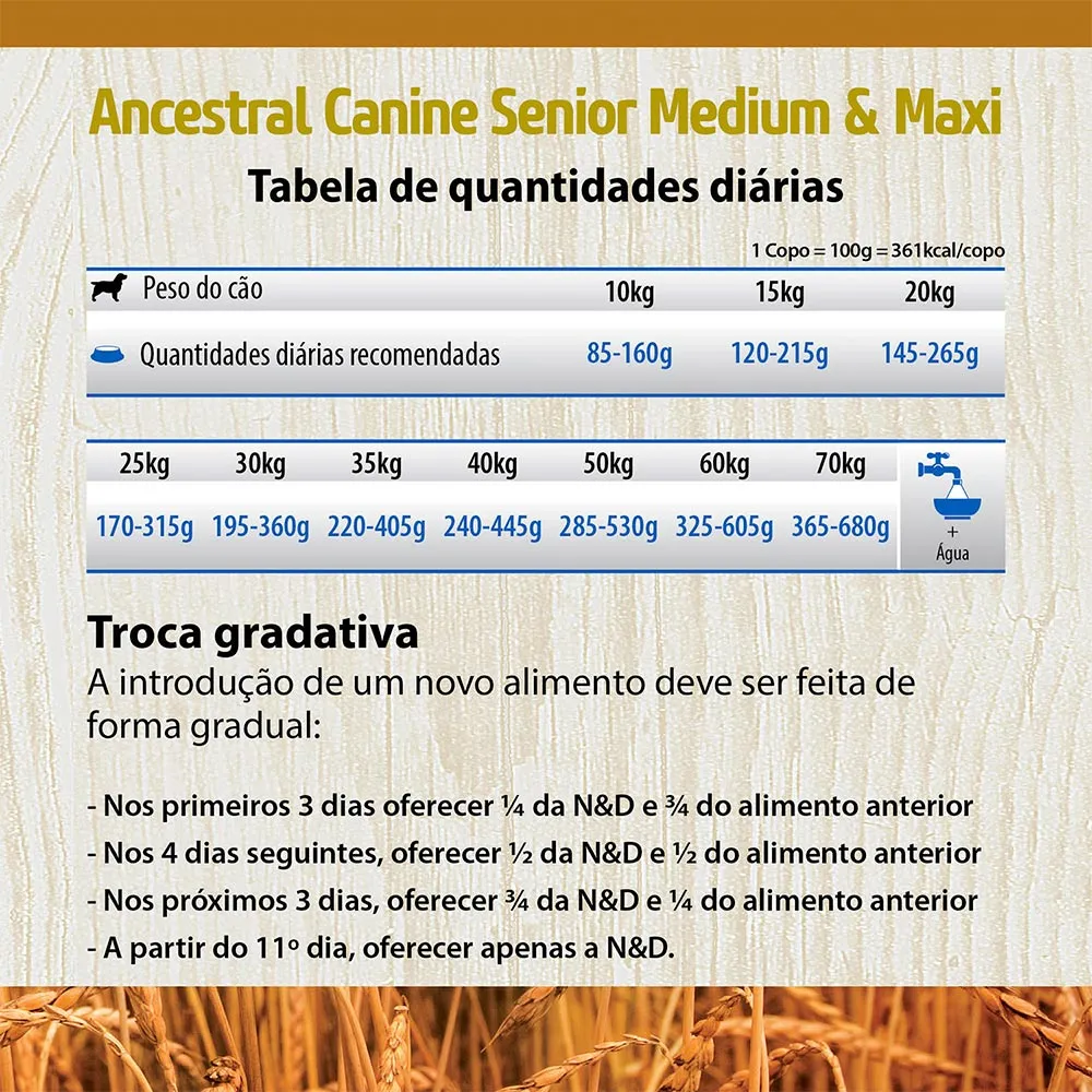 Ração Farmina N&D Ancestral Grain para Cães Sênior de porte Médio sabor Frango e Romã — foto 6