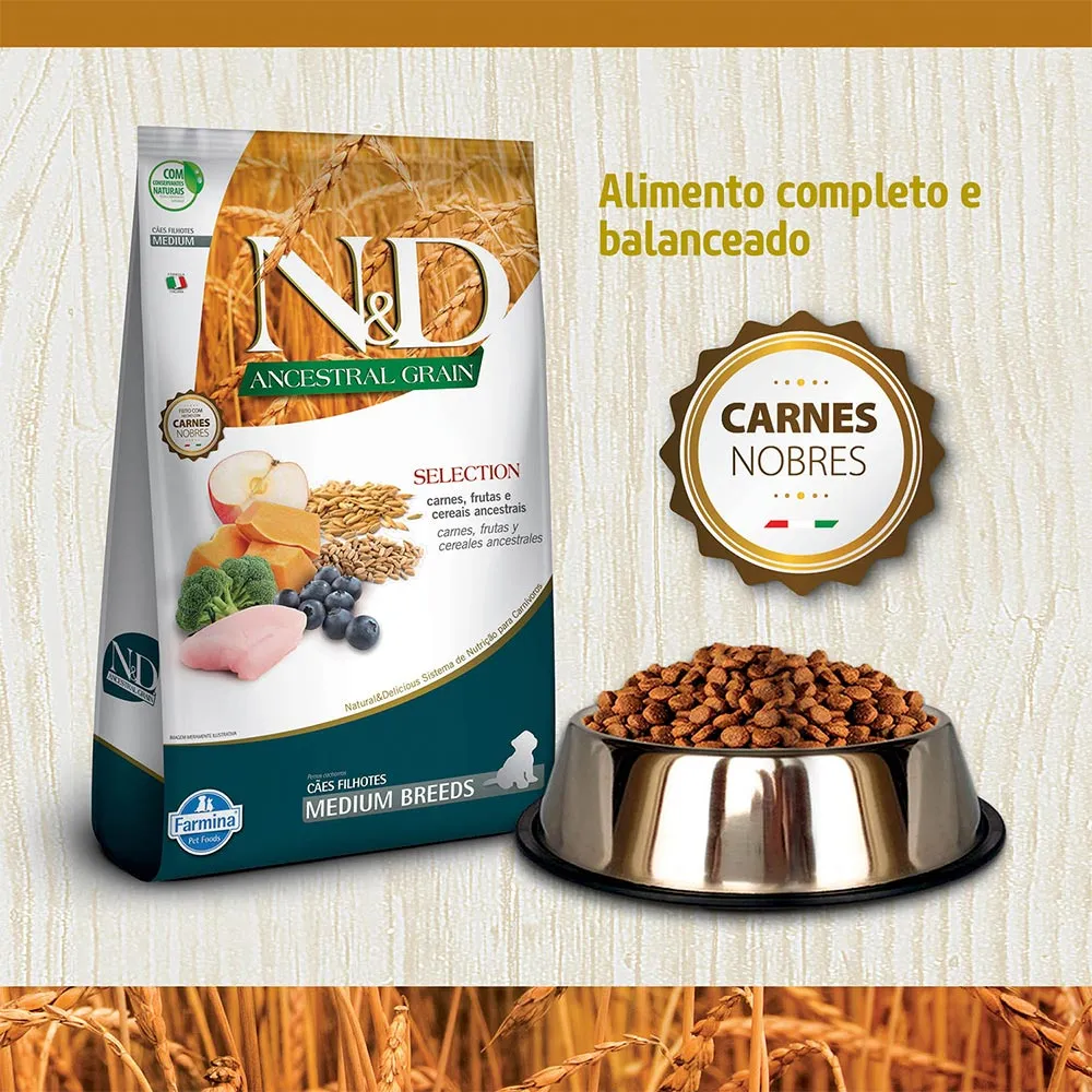 Ração Farmina N&D Ancestral Selection para Cães Filhotes de Raças Médias Sabor Frango - 15kg — foto 5