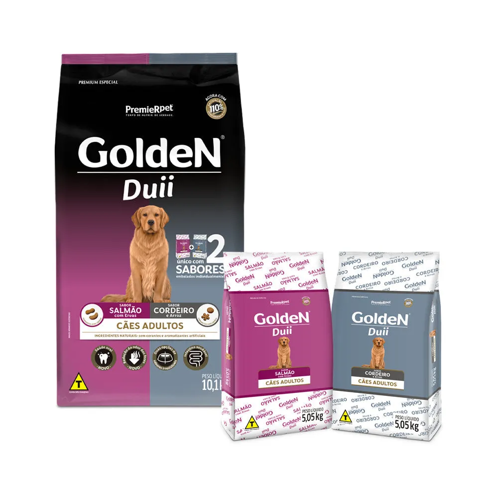 Ração Golden Duii para Cães Adultos Sabor Salmão com Ervas e Cordeiro com Arroz - 10,1kg — foto 2