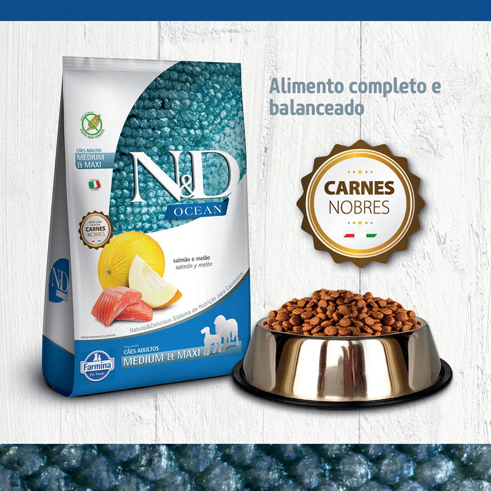 Ração N&D Ocean para Cães Adultos de Porte Médio e Grande Sabor Salmão e Melão — foto 6