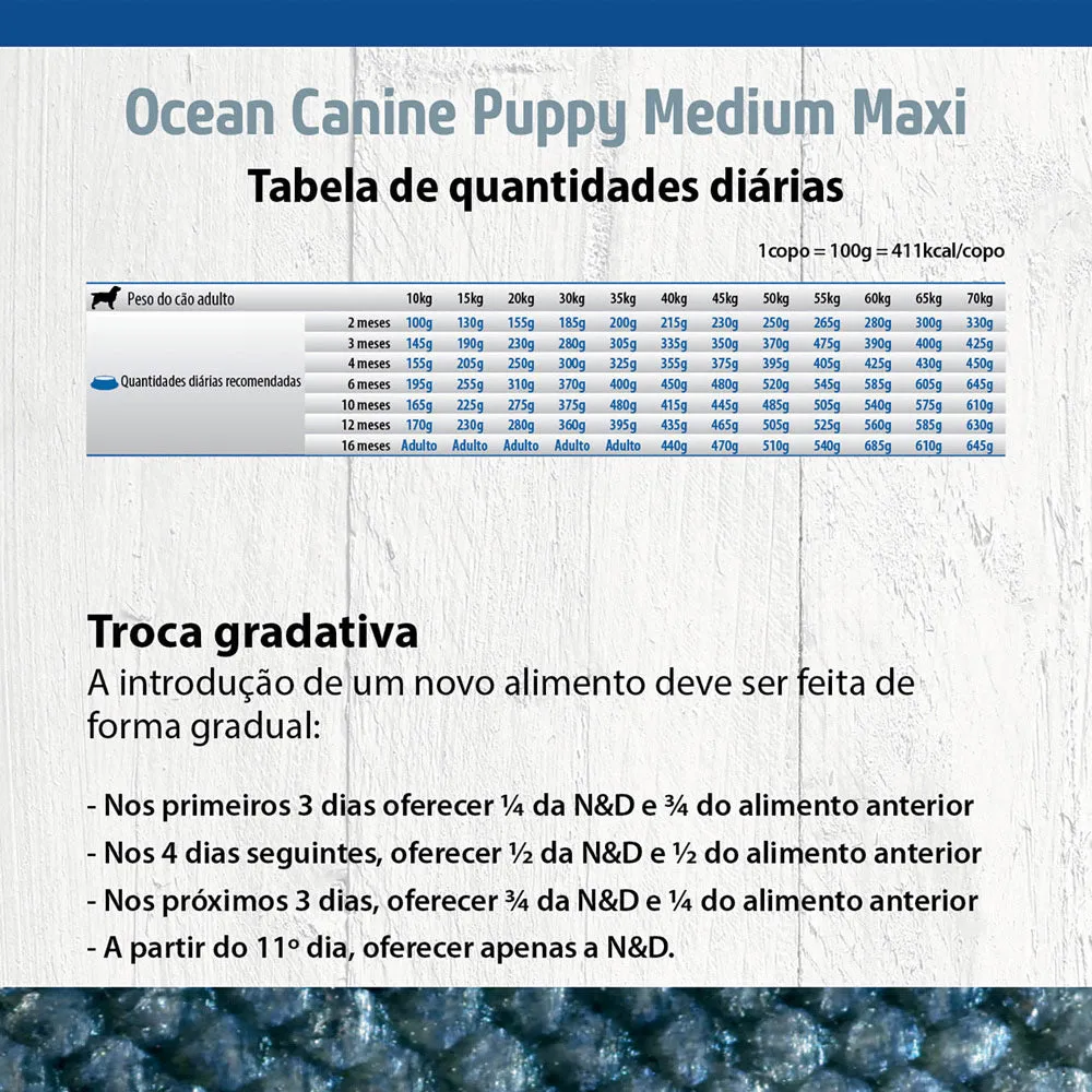 Ração N&D Ocean para Cães Filhotes de Porte Médio e Grande Sabor Salmão e Melão 2,5kg — foto 6