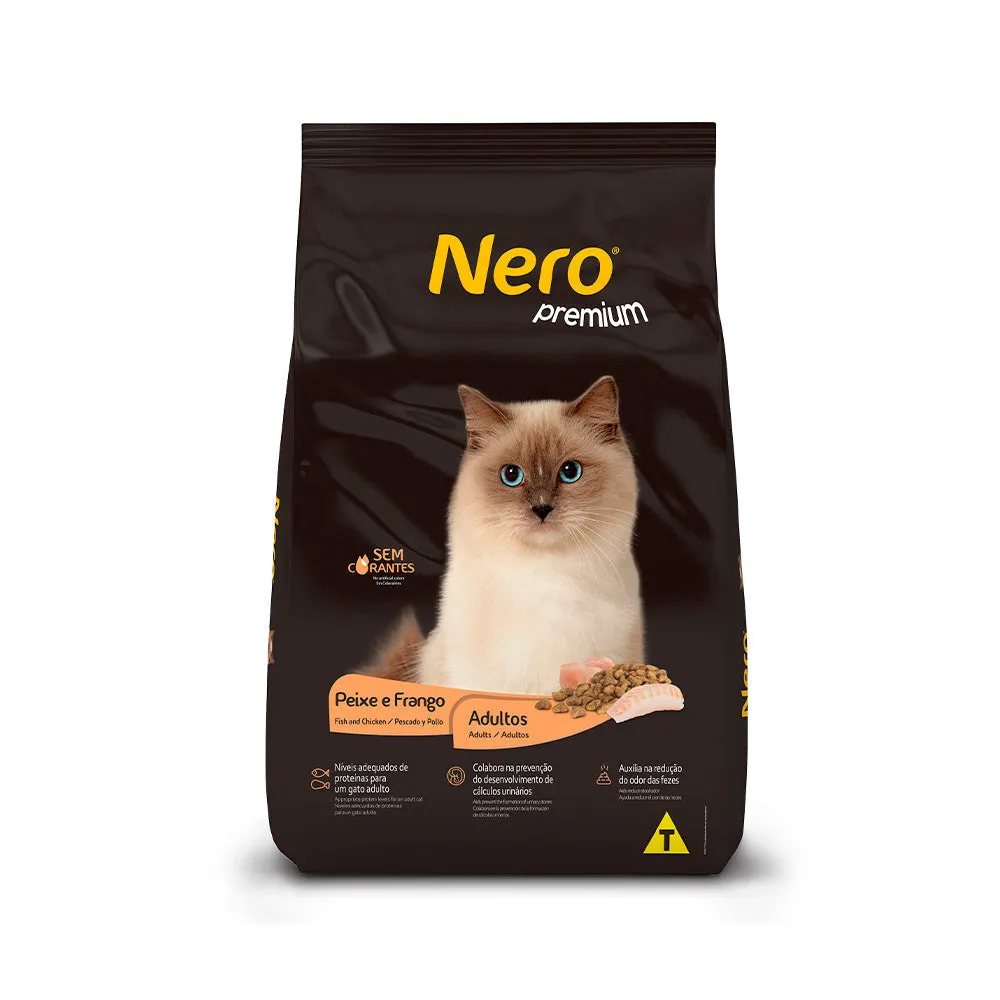 Ração Nero Premium para Gatos Adultos Sabor Peixe e Frango 20kg — foto 2