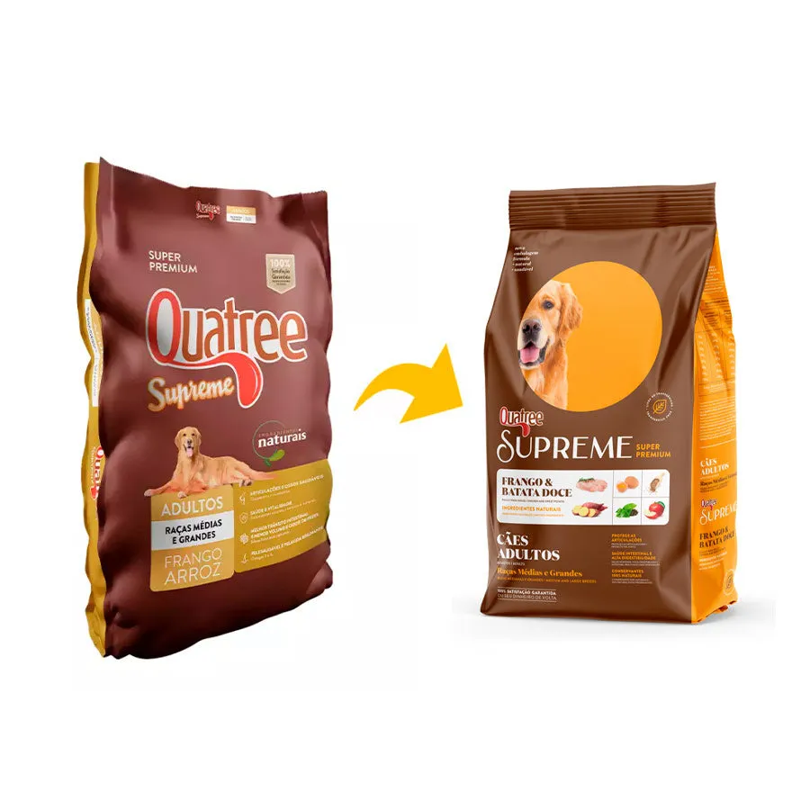 Ração Quatree Supreme para Cães Adultos de Porte Médio e Grande Sabor Frango e Batata Doce — foto 2