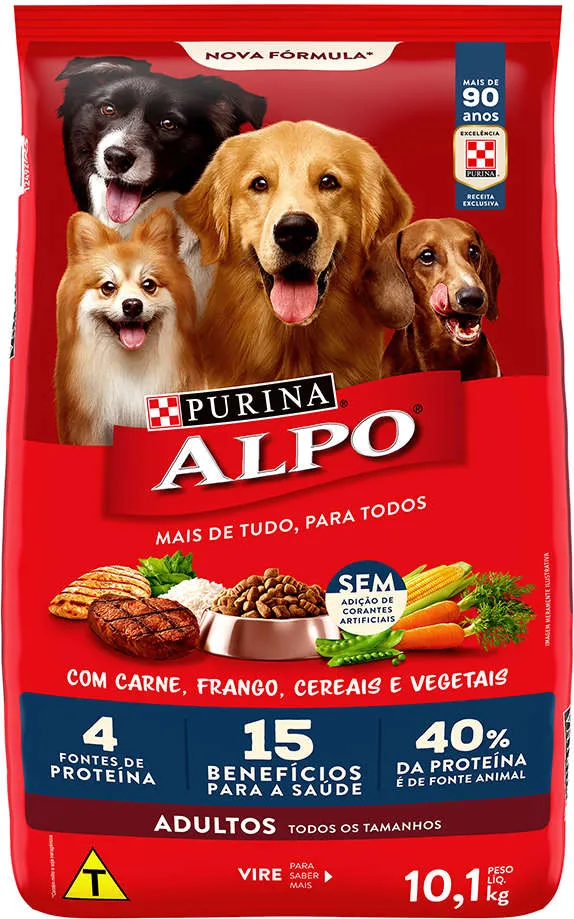 Ração Seca Nestlé Purina Alpo Carne, Frango, Cereais e Vegetais para Cães Adultos — foto 3