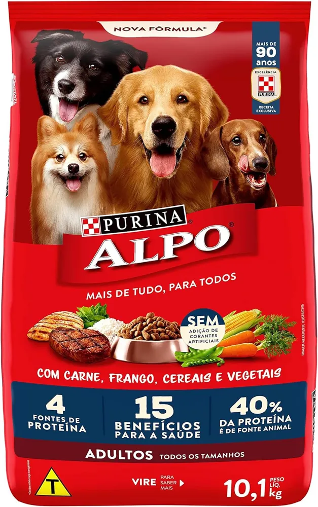 Ração Seca Nestlé Purina Alpo Carne, Frango, Cereais e Vegetais para Cães Adultos — foto 5