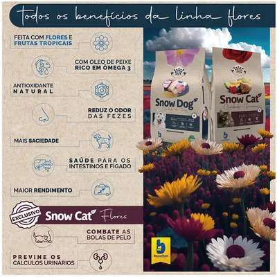 Ração Seca Snow Cat Flores Cuidado Urinário para Gatos Castrados — foto 5