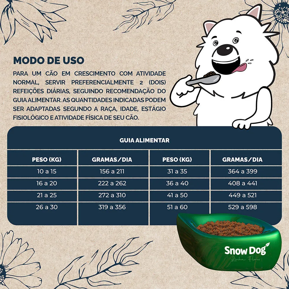 Ração Snow Dog Flores Calmante para Cães Filhotes de Porte Médio e Grande — foto 3