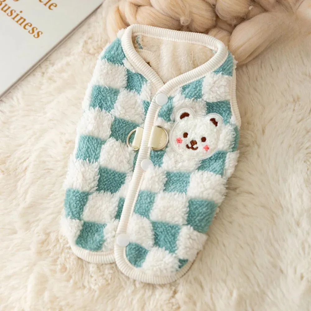 Roupa Pet de Pelúcia com Botões — foto 6