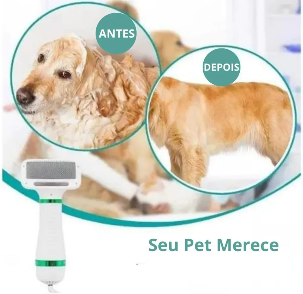 Secador Escova Portátil Elétrico 2 em 1 Para Pets Animais de Estimação 110V - RCM Group — foto 2