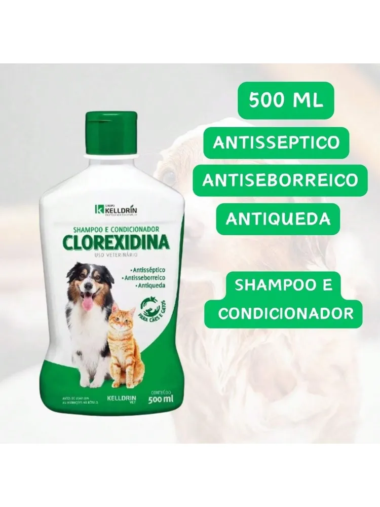 Shampoo Condicionador Dermatite Antiqueda Clorexidina Para Pets - Kelldrin — foto 2