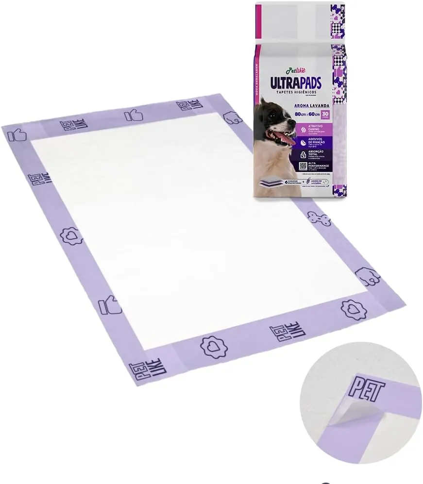 Tapete Higiênico com Aroma de Lavanda para Cães Ultra Pads 80x60cm - 30 und — foto 3