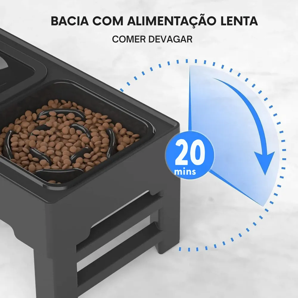 Tigela Elevada Ajustável e Multifuncional - Previna futuros problemas para seu pet — foto 3