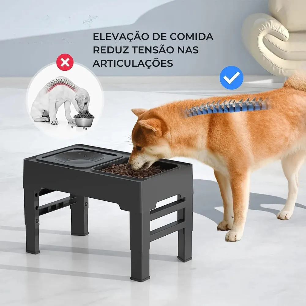 Tigela Elevada Ajustável e Multifuncional - Previna futuros problemas para seu pet — foto 6