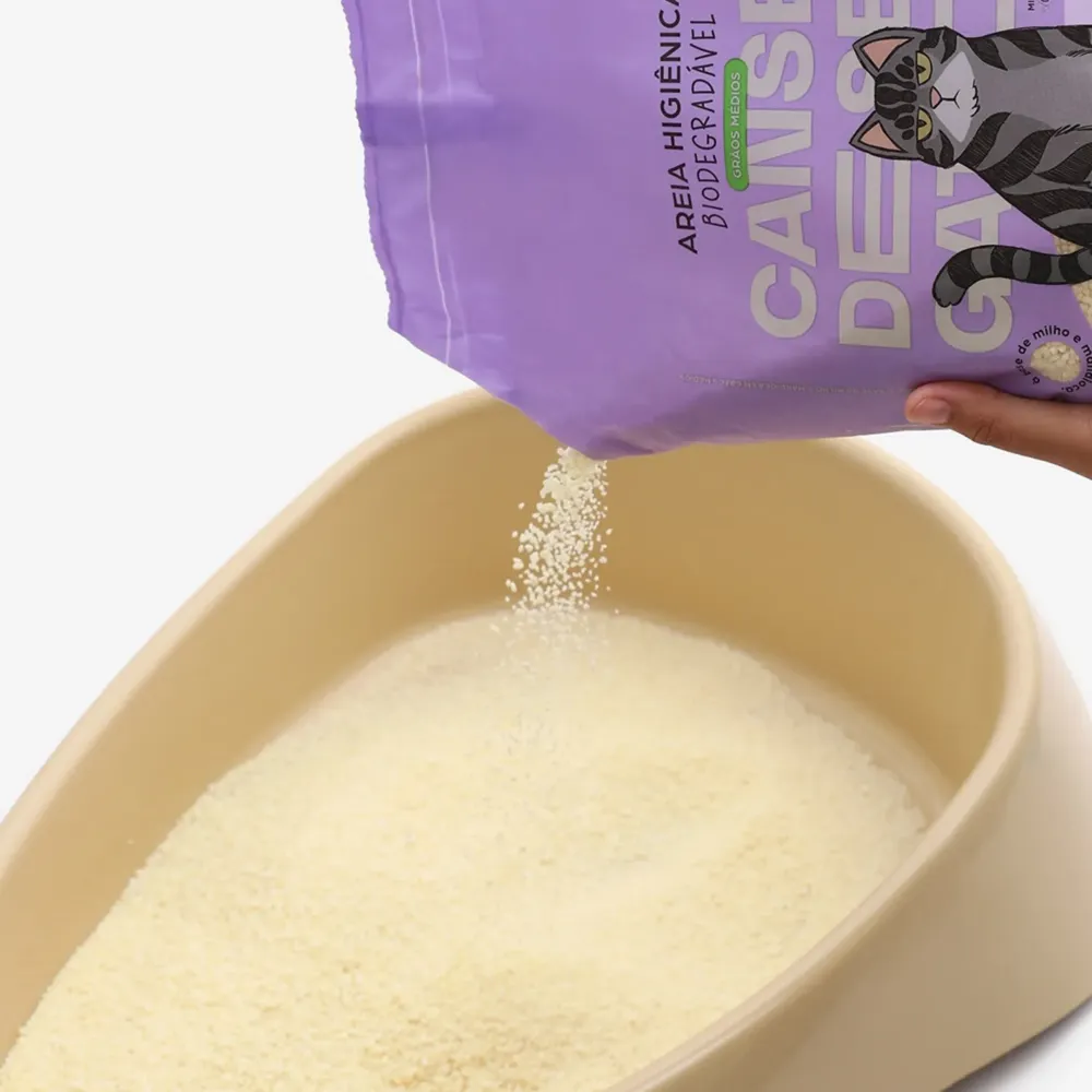 Areia Higiênica Biodegradável para Gatos Grãos Médios Cansei de Ser Gato — foto 3