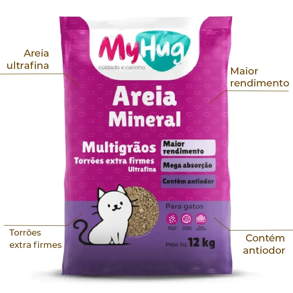 Areia Higiênica Mineral Multigrãos Myhug — foto 2