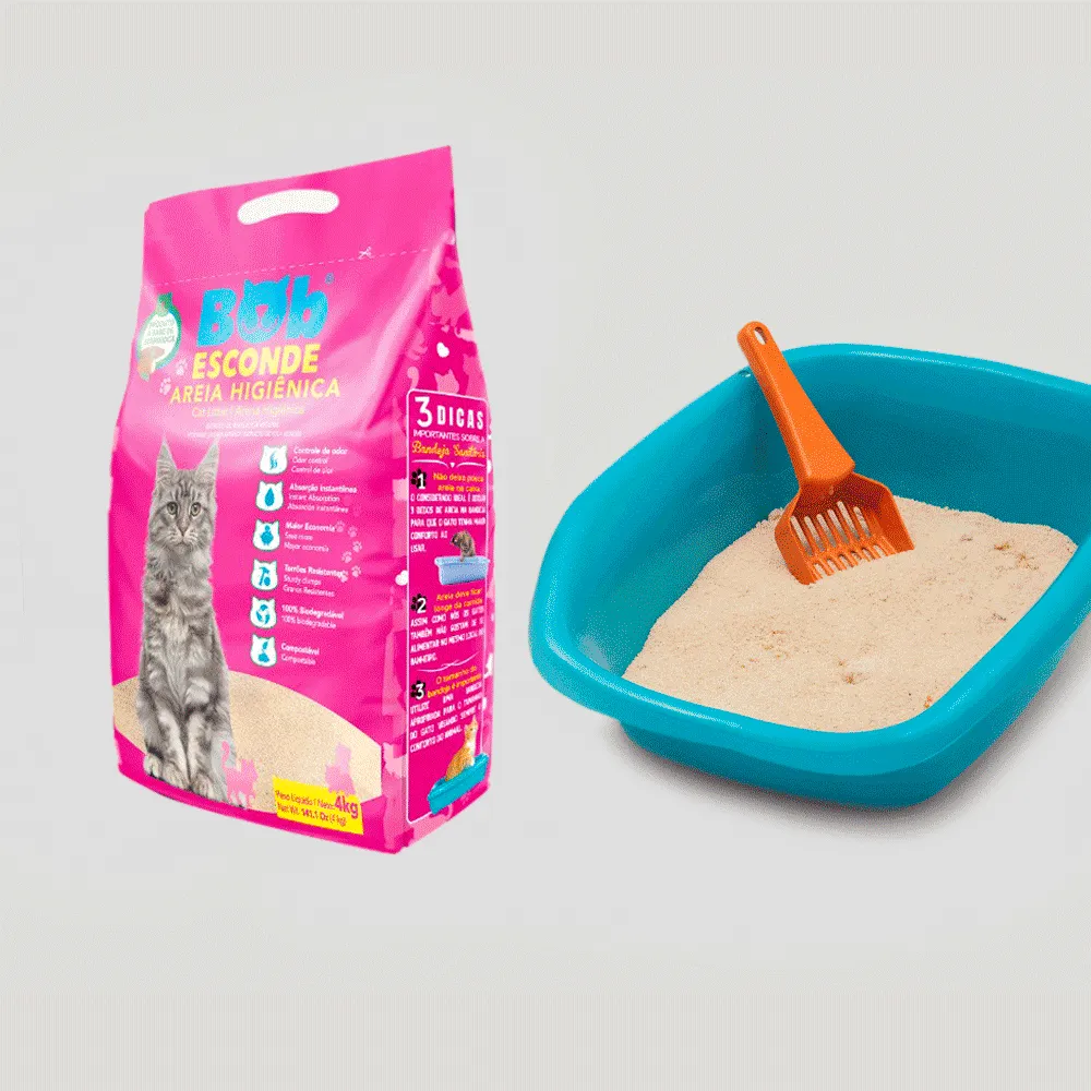 Areia Higiênica para Gatos Biodegradável Mandioca Bob Esconde — foto 2