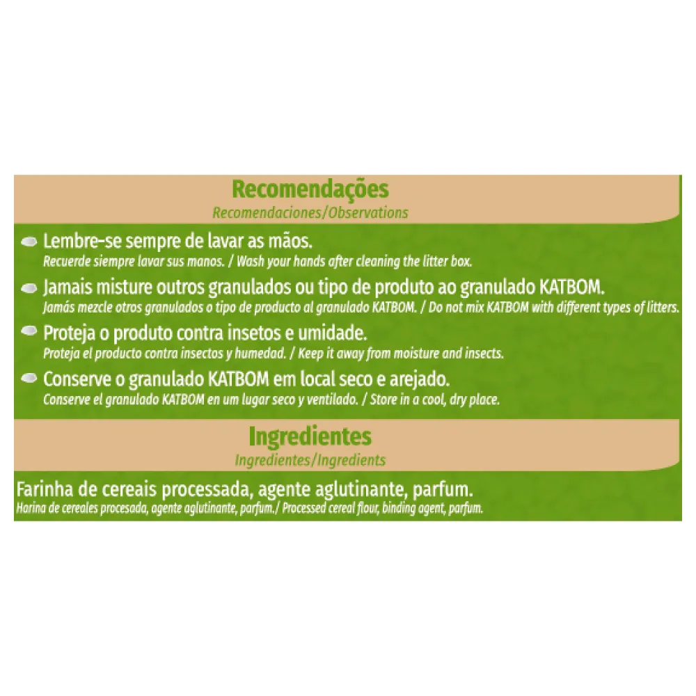 Areia para Gato Katbom Natural Granulado Higiênico Biodegradável Capim Limão — foto 3