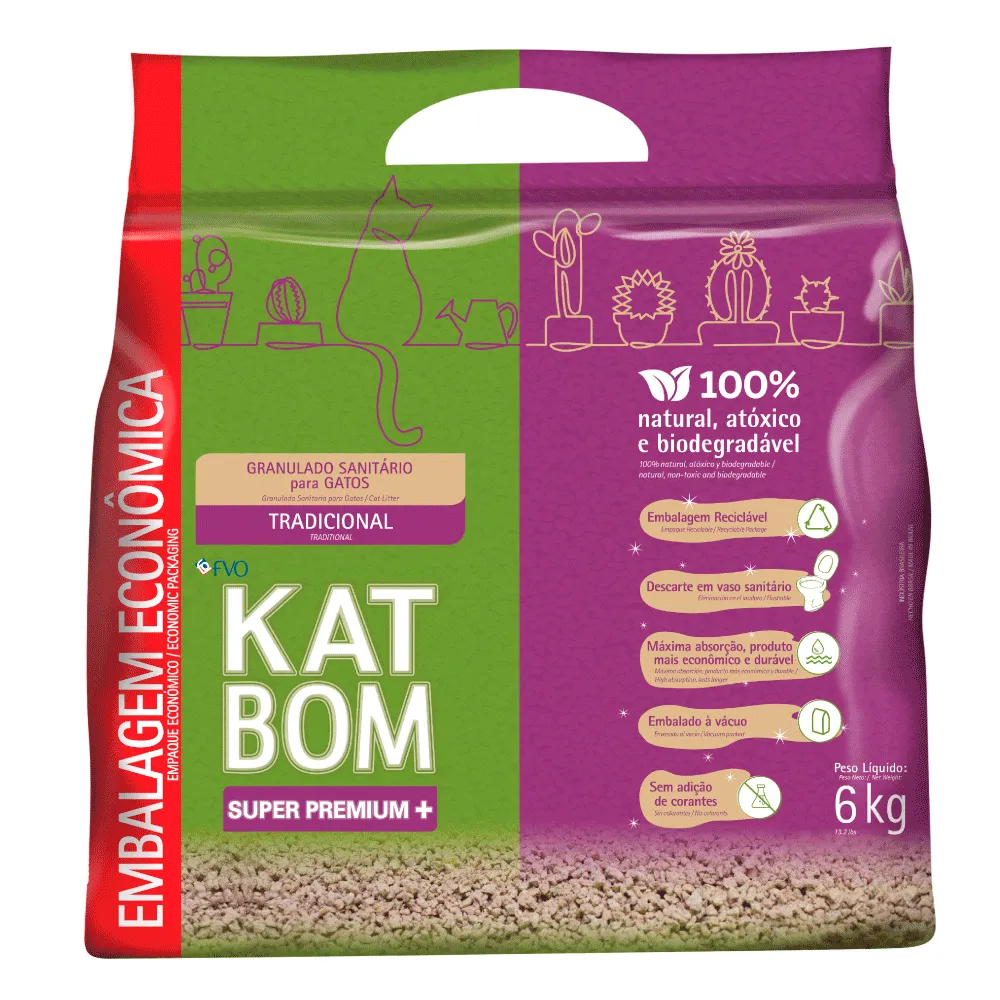 Areia para Gato Katbom Natural Granulado Higiênico Biodegradável — foto 4