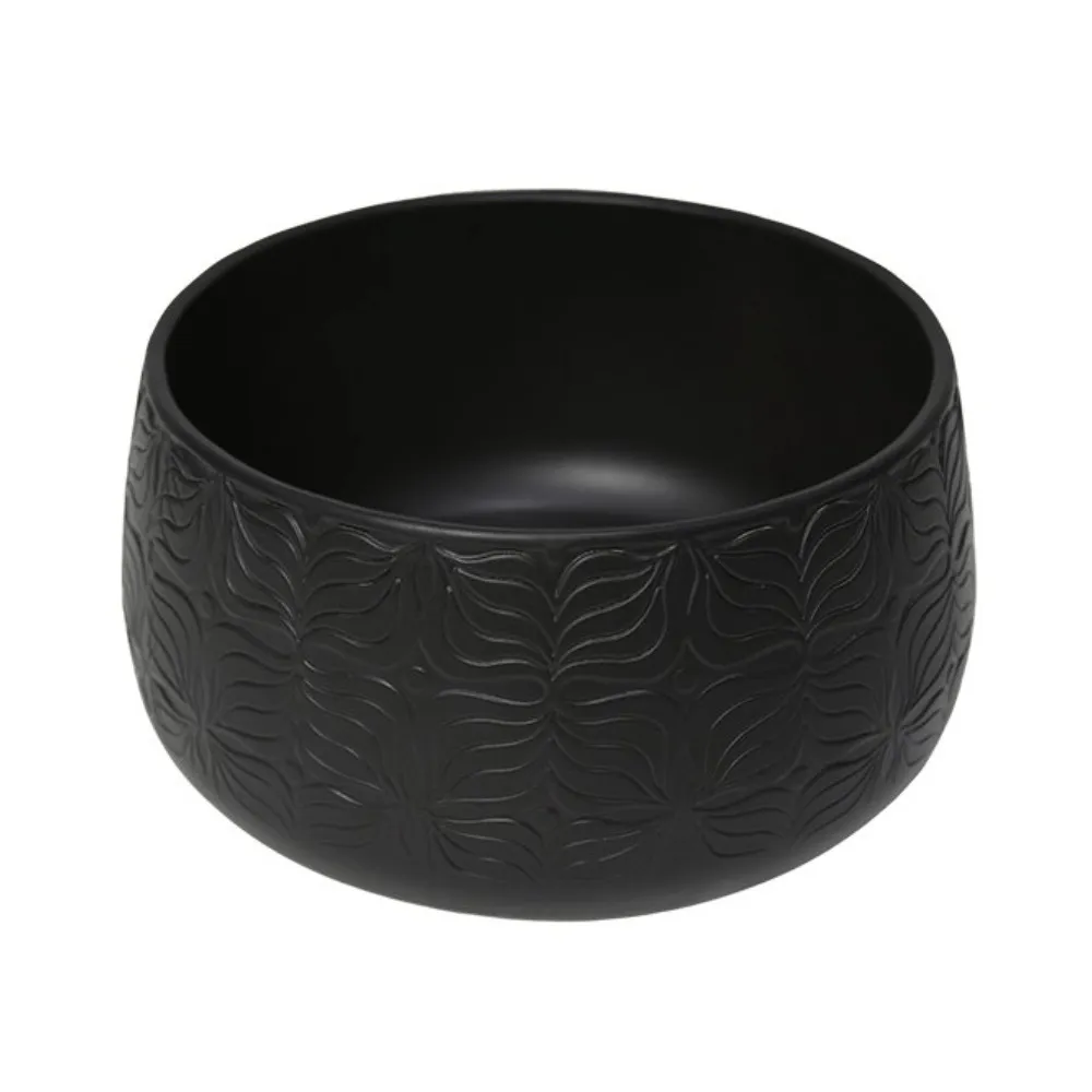 Bacia Bretagne Cerâmica Flor Ts Brasil Preto Fosco
