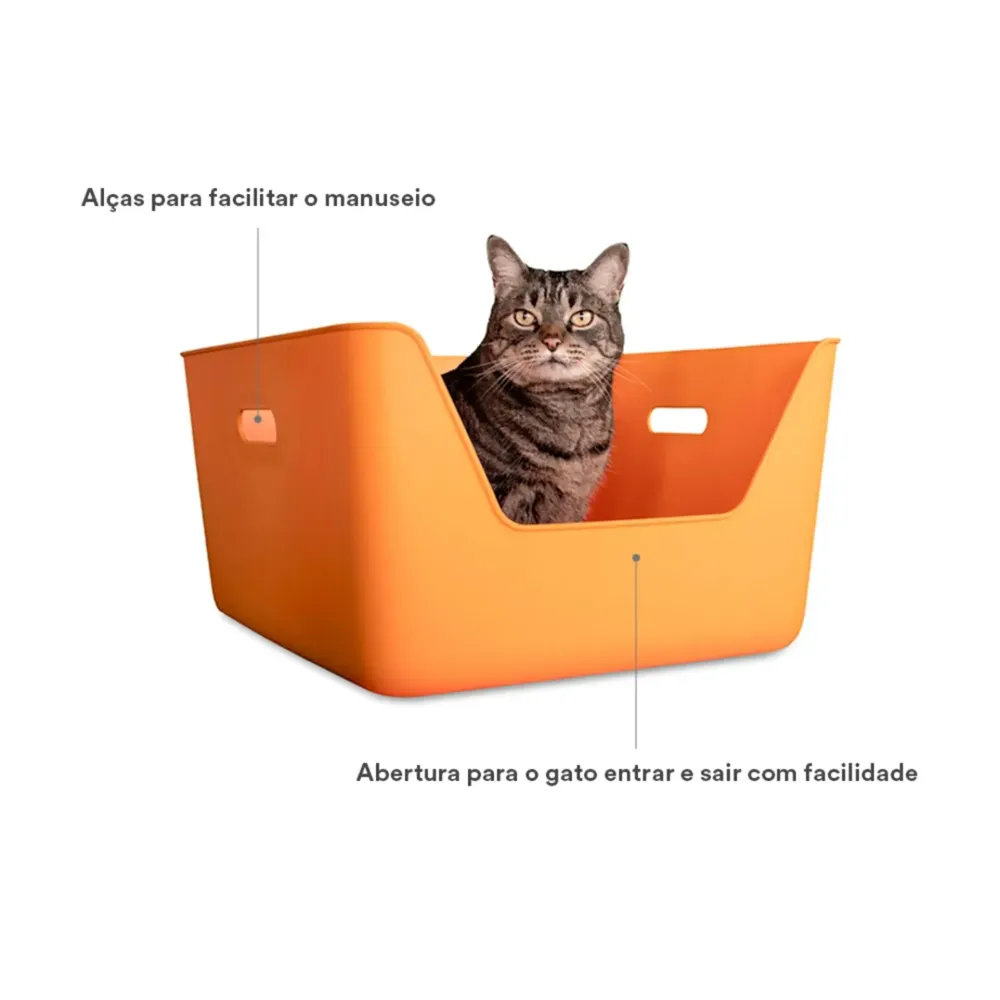 Bandeja Higiênica Cansei de Ser Gato Laranja — foto 2
