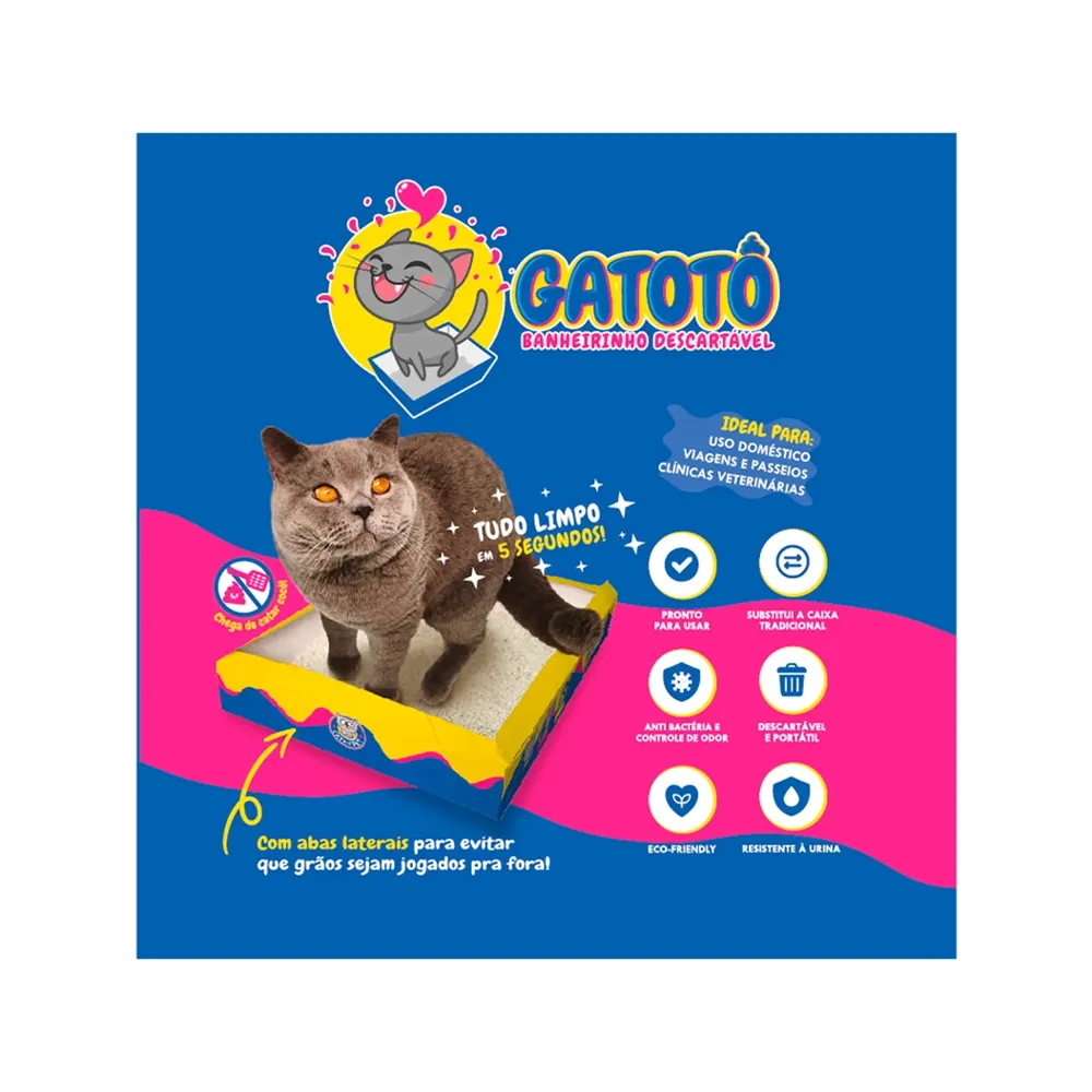 Banheiro Descartável Gatotô com Areia CatMyPet — foto 5