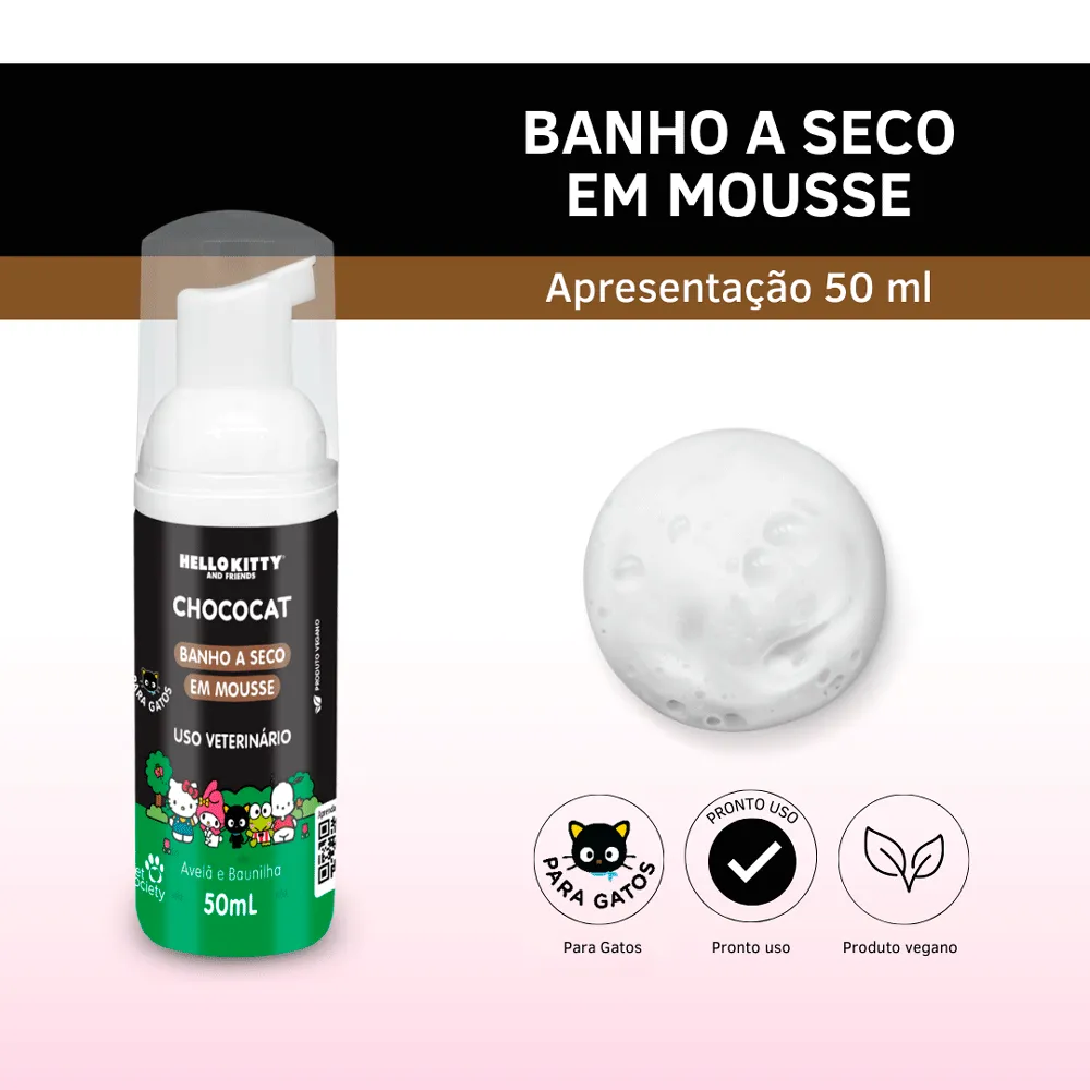 Banho a Seco Mousse Hello Kitty Chococat para Gatos — foto 3