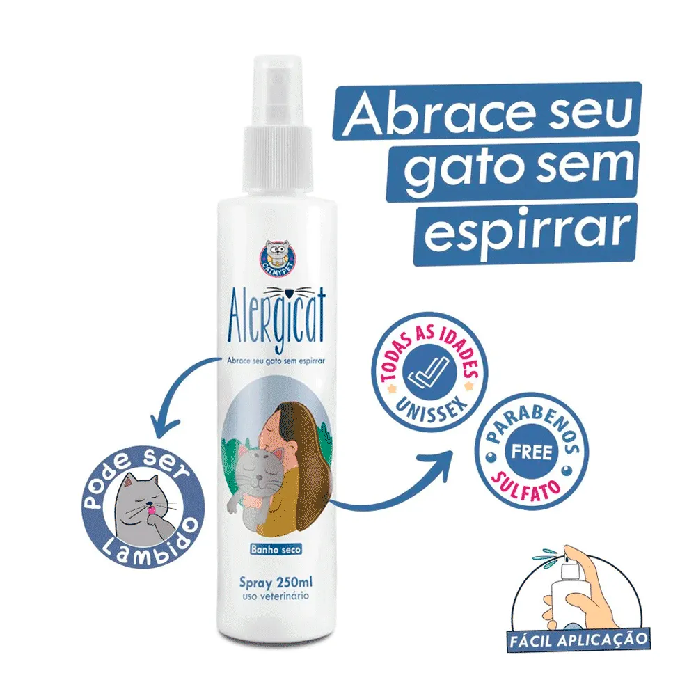Banho de Gato a Seco Anti Alérgico Alergicat Cat My Pet — foto 2