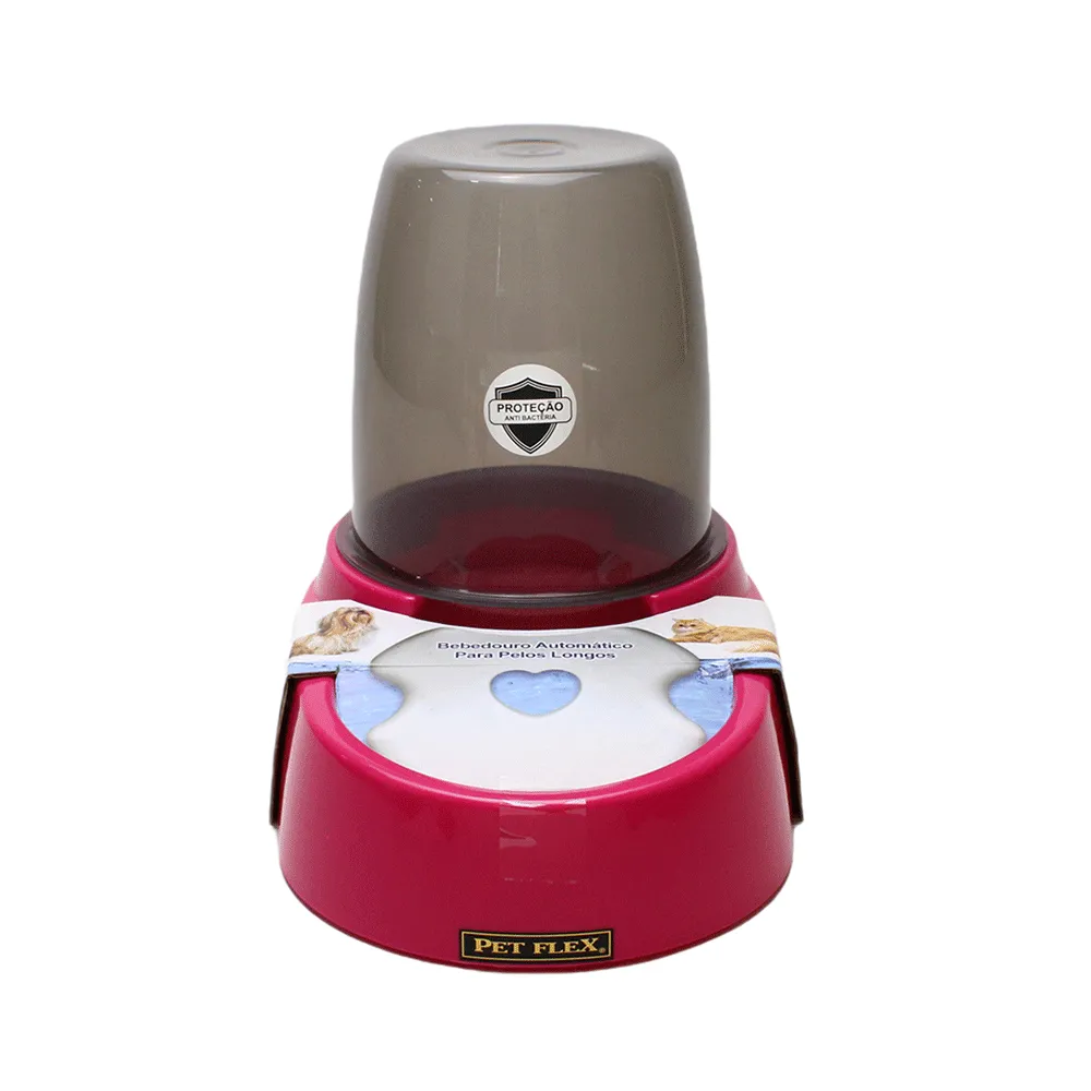 Bebedouro Automático Pelo Longo Pet Flex Rosa