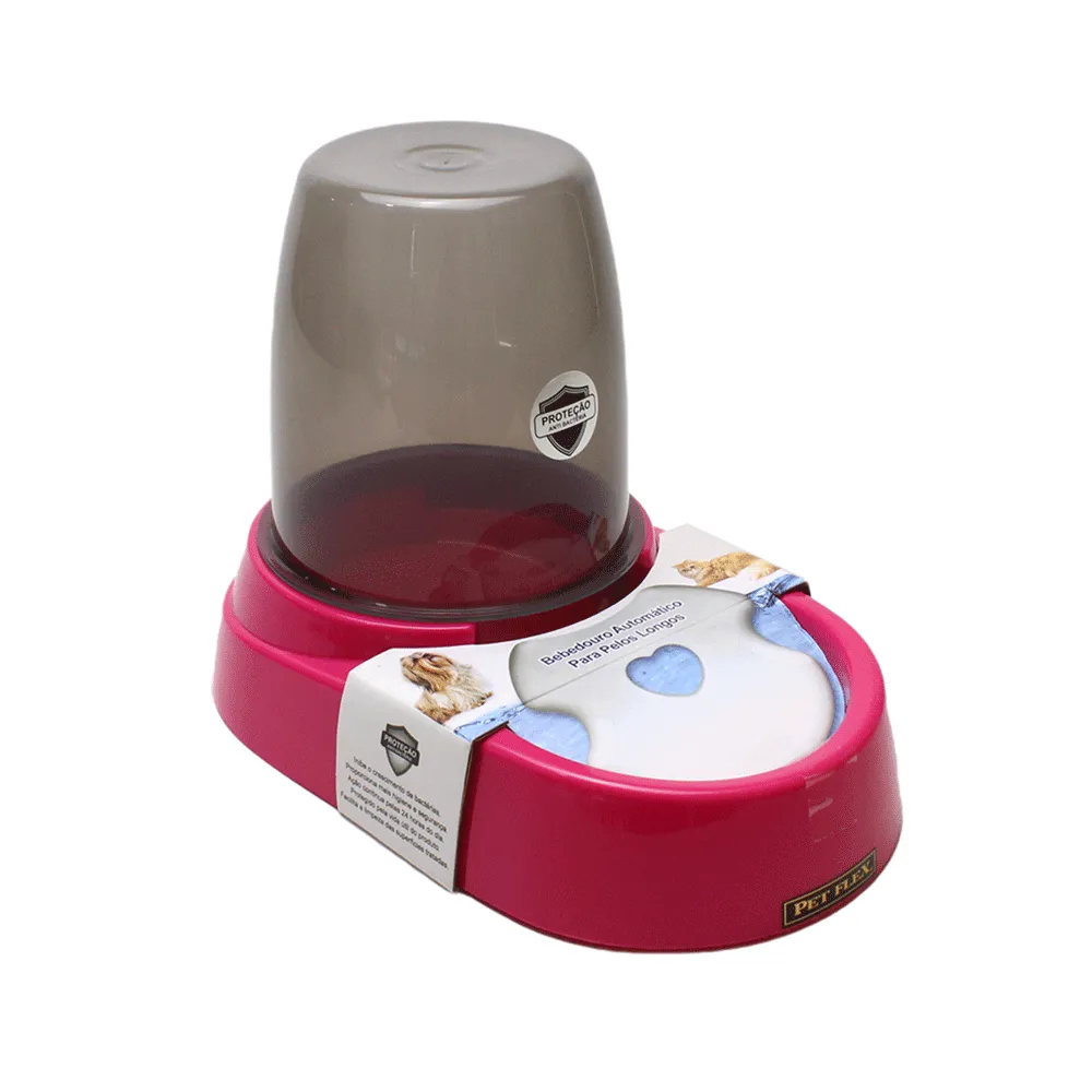Bebedouro Automático Pelo Longo Pet Flex Rosa — foto 2