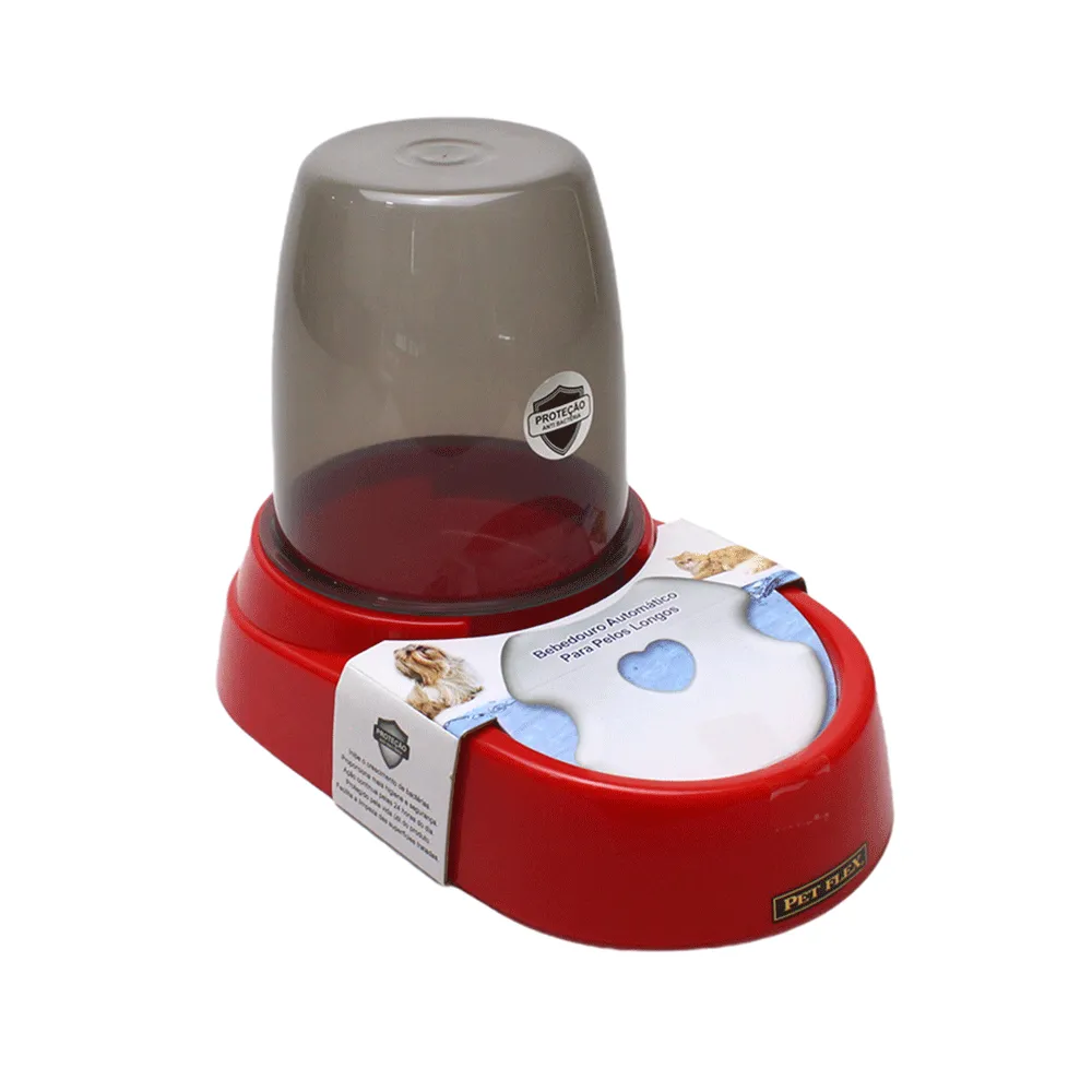Bebedouro Automático Pelo Longo Pet Flex Vermelho — foto 2