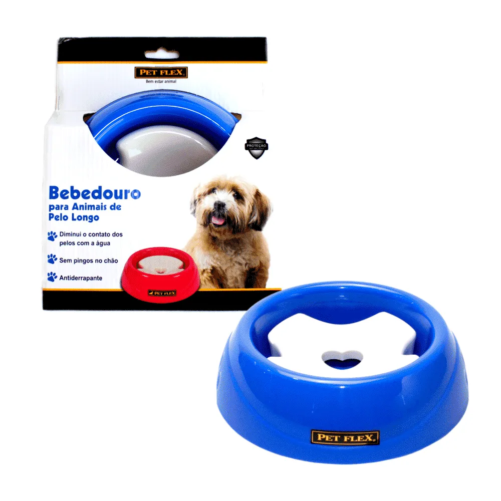 Bebedouro Pelo Longo Pet Flex Azul — foto 3