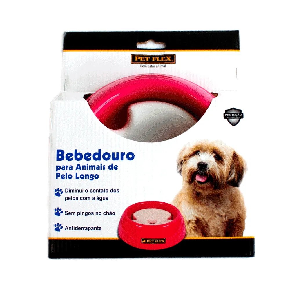Bebedouro Pelo Longo Pet Flex Rosa — foto 4